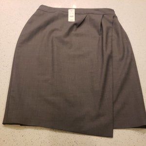 Brooks Brothers Pencil Skirt wrap Gray Size 10 NWT wool blend